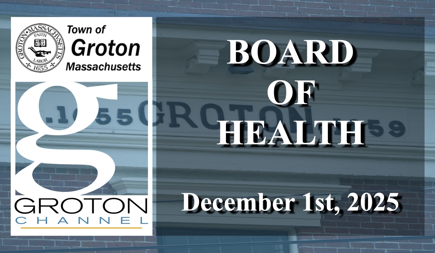 Groton Board of Health 12/1/25 LIVE