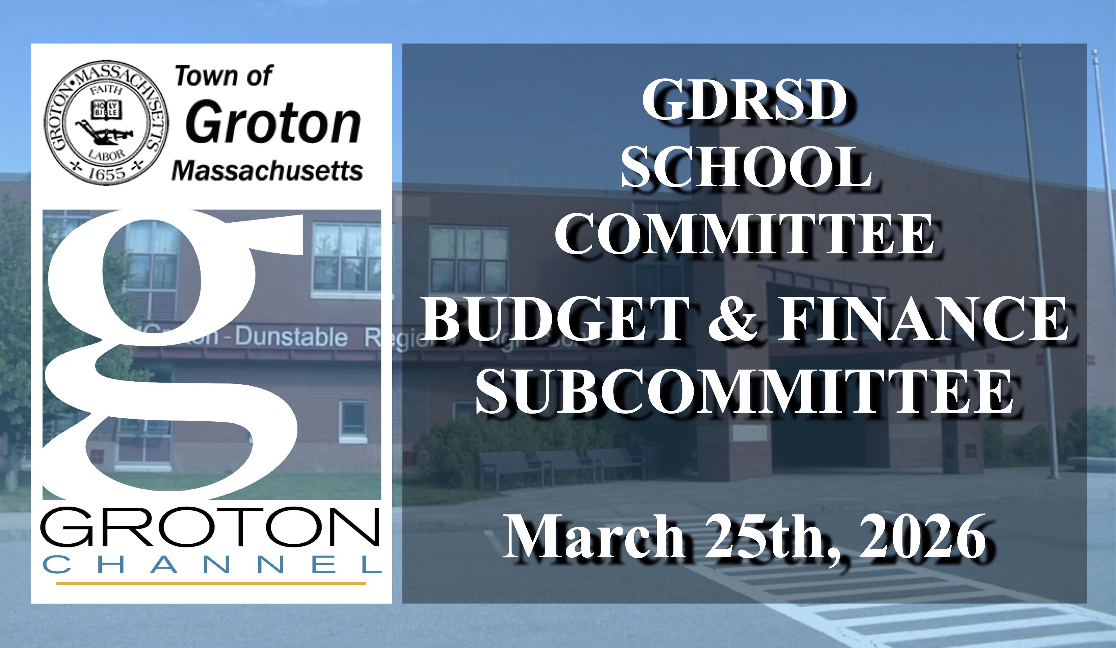 Thumbnail image for GDRSD Budget and Finance Committee 3/25/26 LIVE