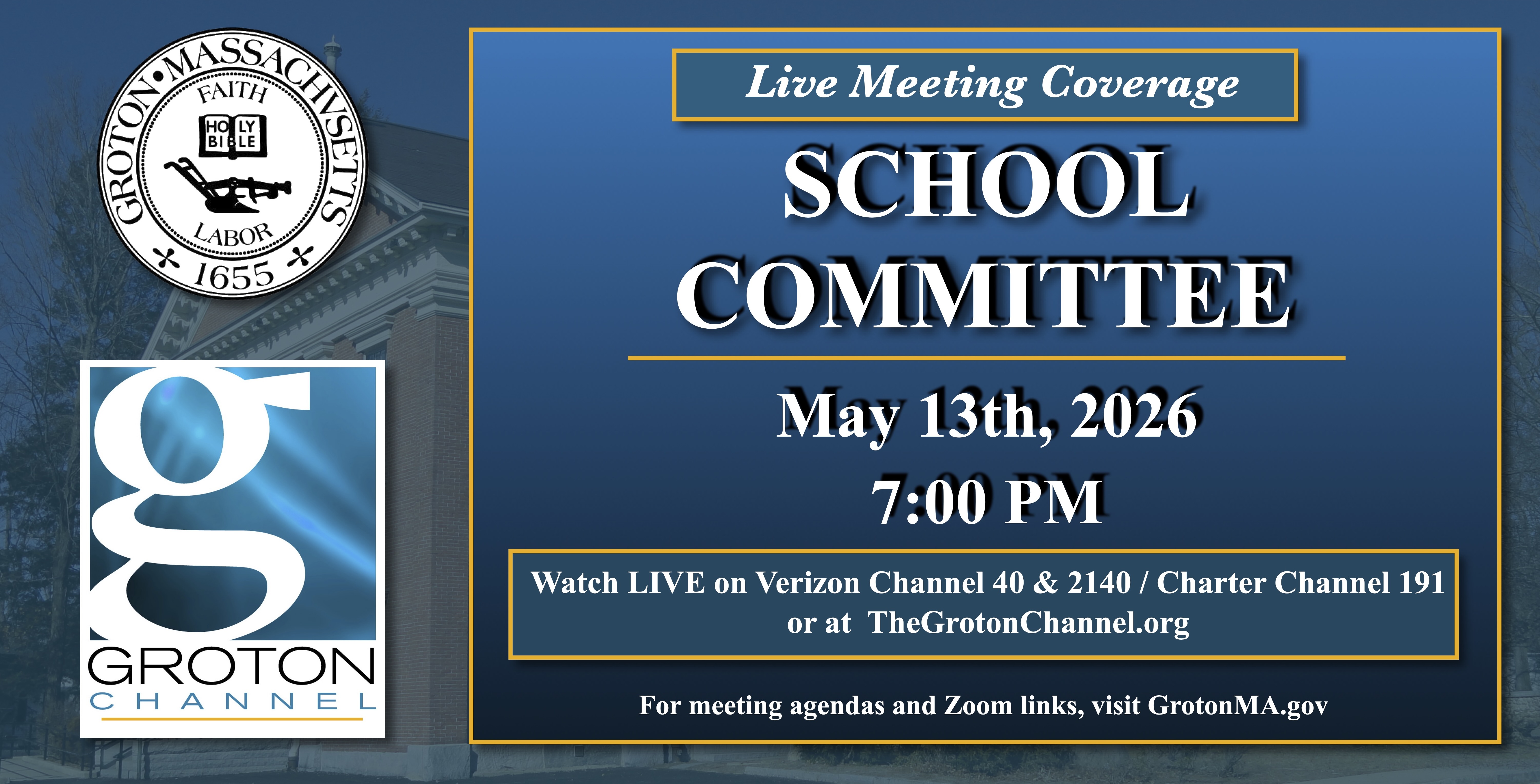 Thumbnail image for Groton-Dunstable School Committee 5/13/26 LIVE