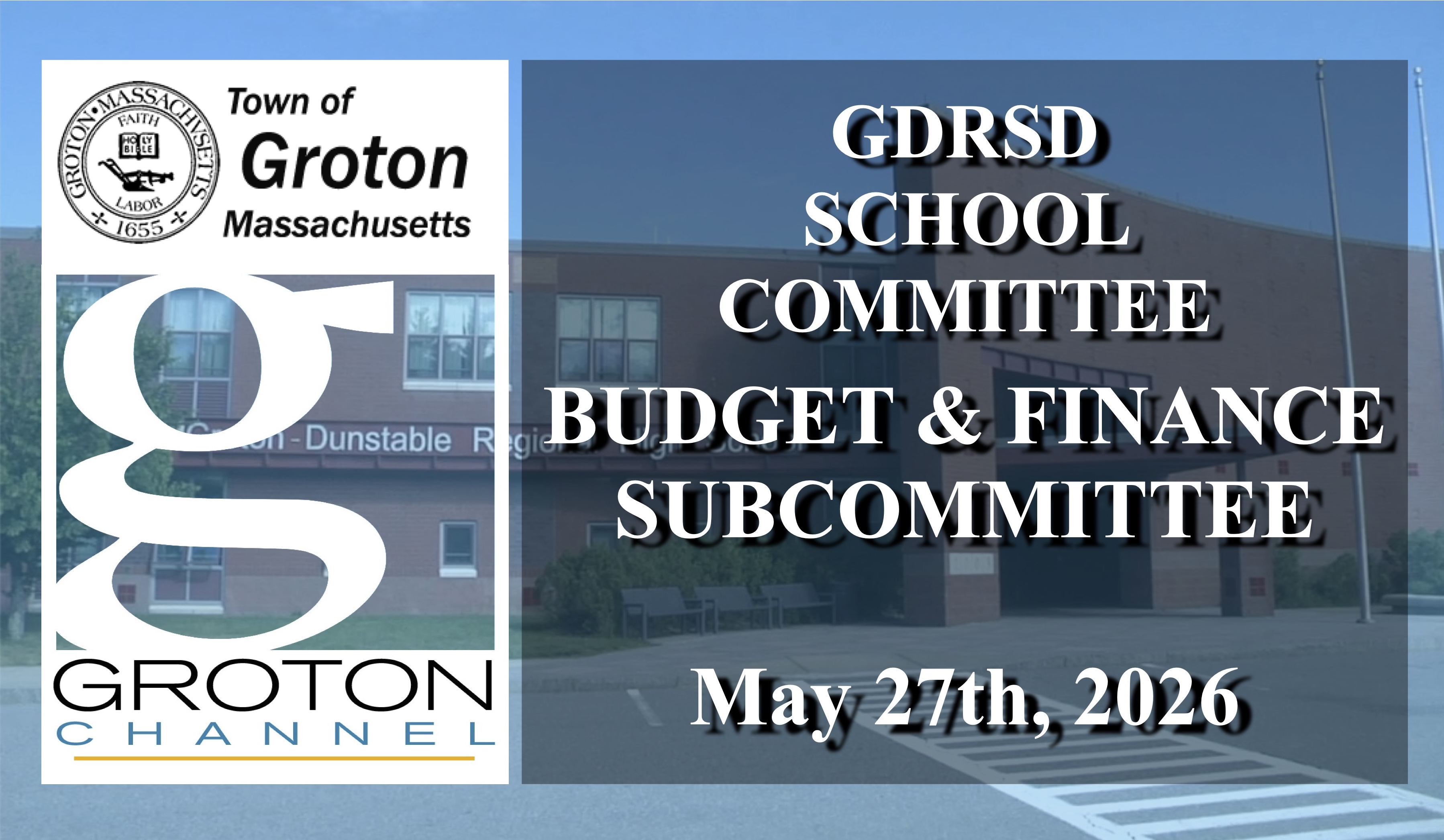 Thumbnail image for GDRSD Budget and Finance Committee 5/27/26 LIVE