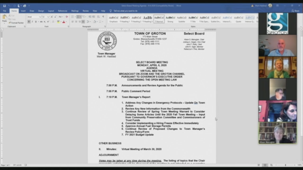 Thumbnail image for GC Newsflash: Select Board 4/6/20 Wrap Up